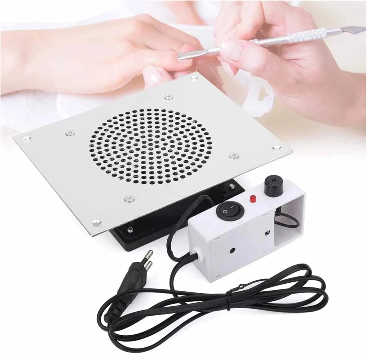 دستگاه جمع کننده گرد و غبار ناخن رومیزی JCAKES، تجهیزات ناخن سالن آرایشی با 2 کیسه جمع آوری، فن جاروبرقی 4000 دور در دقیقه برای ناخن های اکریلیک و ژل اکستنشن ناخن پلی دستگاه جمع کننده گرد و غبار ناخن رومیزی JCAKES، تجهیزات ناخن سالن آرایشی با 2 کیسه جمع آوری، فن جاروبرقی 4000 دور در دقیقه برای ناخن های اکریلیک و ژل اکستنشن ناخن پلی