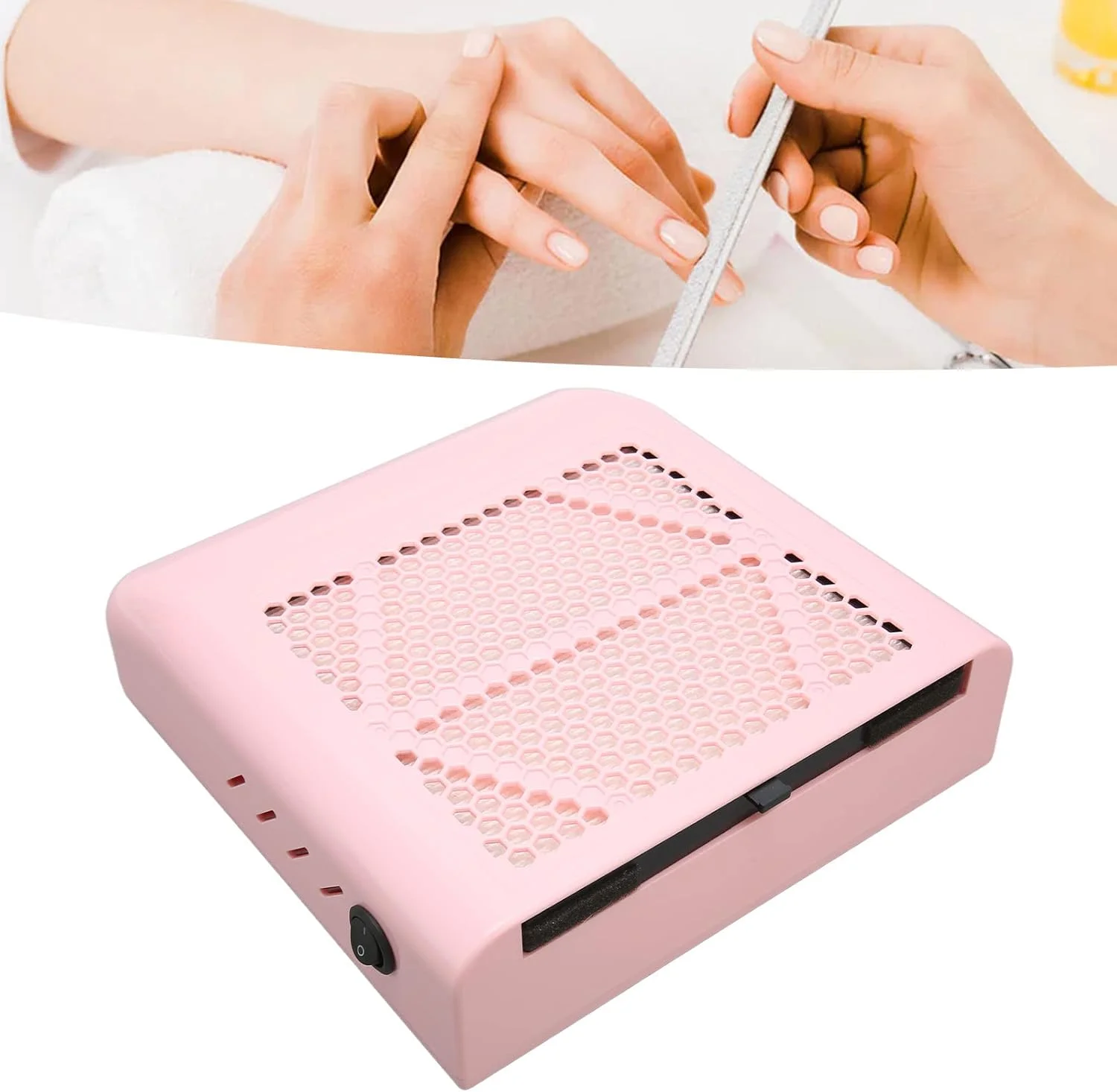 دستگاه جمع کننده گرد و غبار ناخن 80 وات، مکش قوی، فیلتر قابل تعویض، مناسب برای منزل یا سالن ناخن 100-240 ولت (آمریکا)