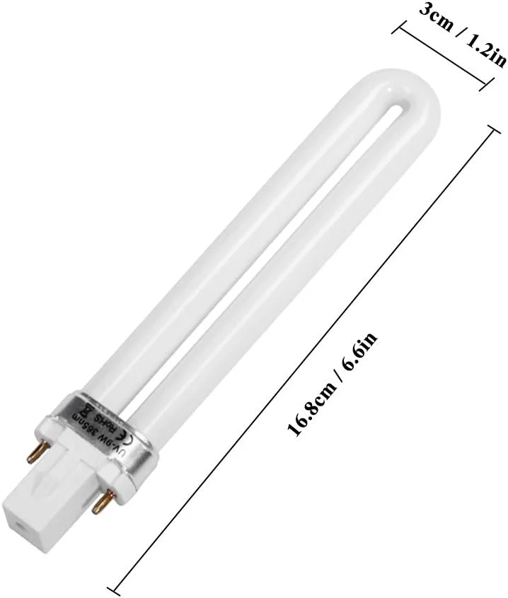 مجموعه 4 عددی لامپ 9 واتی برای دستگاه خشک کن لاک ناخن، لامپ جایگزین یو شکل، لوازم طراحی ناخن DOOMUN