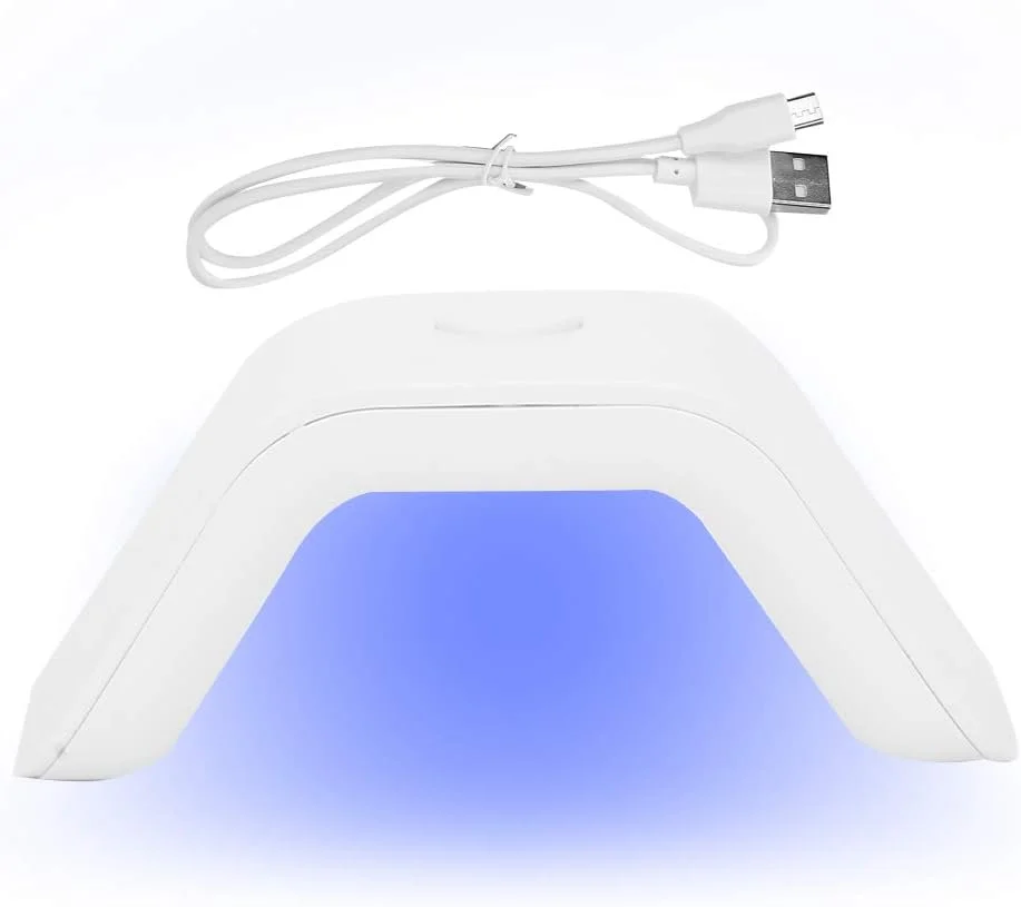لامپ UV تک انگشتی 2 وات، مینی خشک کن لاک ناخن برای ژل ناخن LED و خشک کردن لاک ژل UV، لامپ خشک کن ژل ناخن برای سالن زیبایی و استفاده خانگی (سفید)