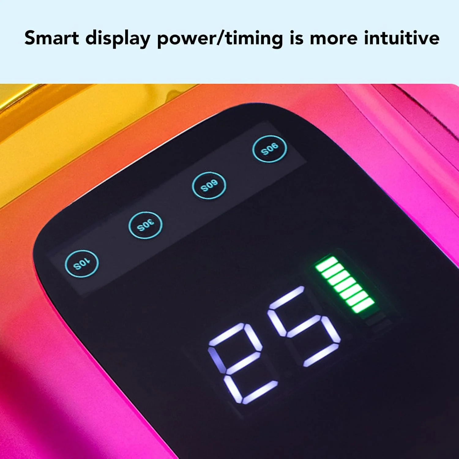 دستگاه خشک کن لاک ناخن UV با 42 لامپ LED و توان 96 وات، دارای سنسور هوشمند و صفحه پایه مغناطیسی جداشدنی