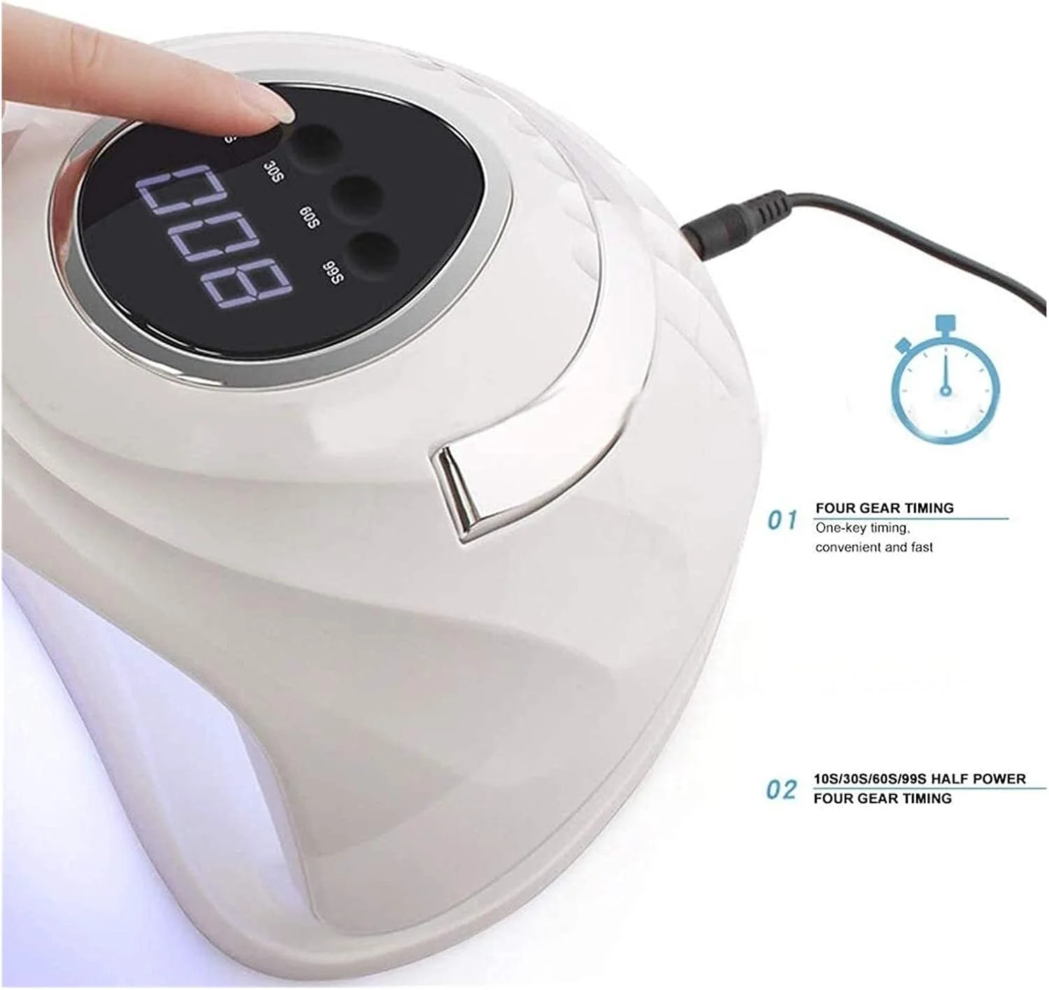 دستگاه خشک کن لاک ناخن LED BREAUX، دستگاه خشک کن لاک ژل ناخن، دستگاه قابل حمل 168 وات، ابزار مانیکور پدیکور با 4 تنظیم تایمر