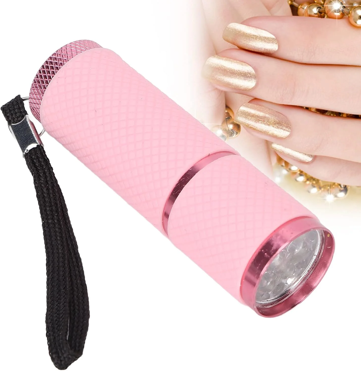 چراغ قوه ای برای ناخن، با طراحی ارگونومیک، شیک و پایدار برای چسباندن نگین (صورتی)