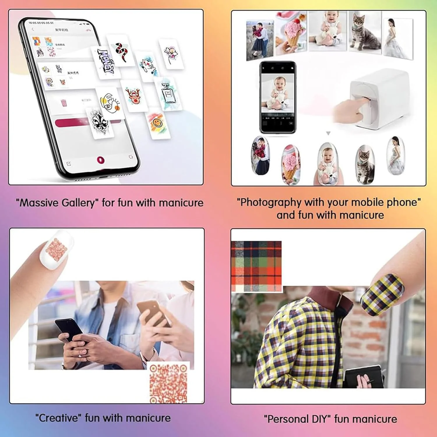 دستگاه چاپ هوشمند طرح ناخن (اپلیکیشن موبایل رایگان) - پشتیبانی از WIFI/DIY/USB، 25 ثانیه - هر طرحی، دستگاه لاک ناخن قابل حمل، برای دوستداران ناخن در خانه و سالن های آرایشی، صورتی دستگاه چاپ هوشمند طرح ناخن (اپلیکیشن موبایل رایگان) - پشتیبانی از WIFI/DIY/USB، 25 ثانیه - هر طرحی، دستگاه لاک ناخن قابل حمل، برای دوستداران ناخن در خانه و سالن های آرایشی، صورتی