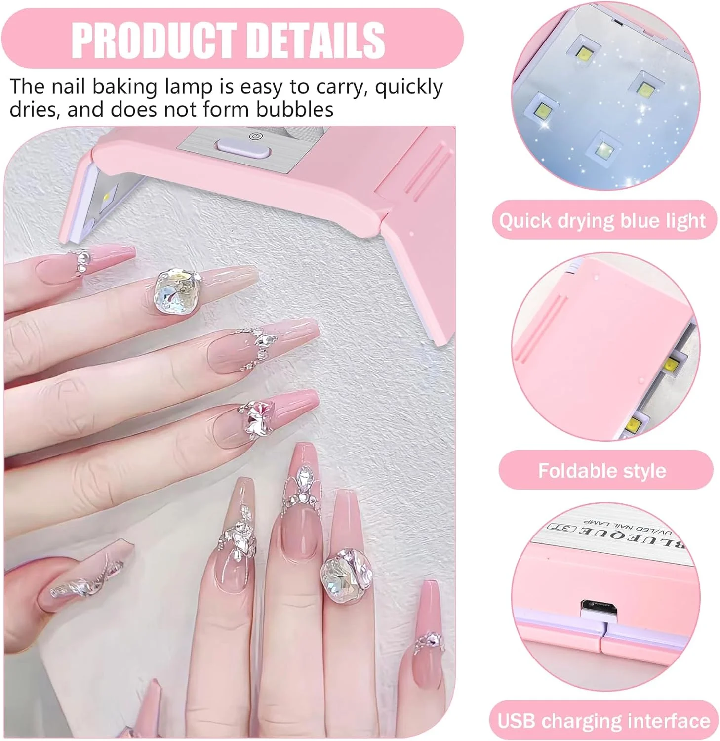 طراحی ناخن (صورتی)