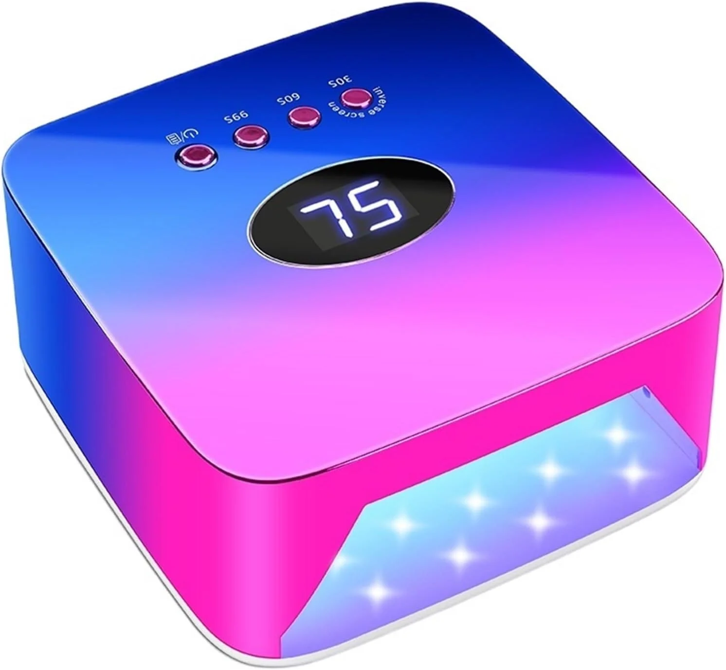دستگاه خشک کن لاک ناخن UV 54 وات با باتری داخلی قابل شارژ و صفحه نمایش لمسی LCD (رنگ: S50 Dazzling)، SQ0208
