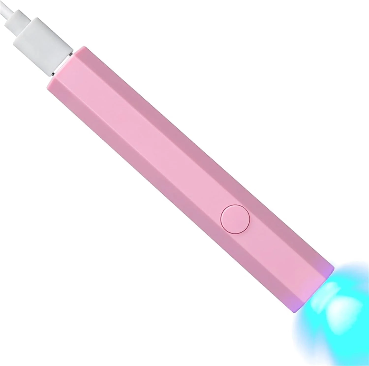 چراغ ناخن LED مینی UV 18 واتی، چراغ قابل حمل ناخن، نور خشک کننده سریع برای لاک ژل، ابزارهای فتوتراپی خانگی قابل شارژ USB (رنگ: 02-صورتی)