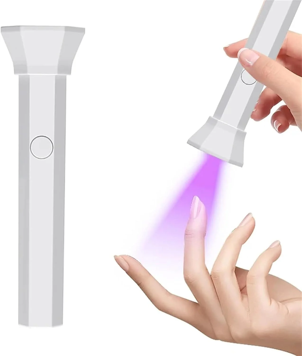 چراغ ناخن LED مینی UV 18 واتی، چراغ قابل حمل ناخن، نور خشک کننده سریع برای لاک ژل، ابزارهای فتوتراپی خانگی قابل شارژ USB (رنگ: 02-صورتی)