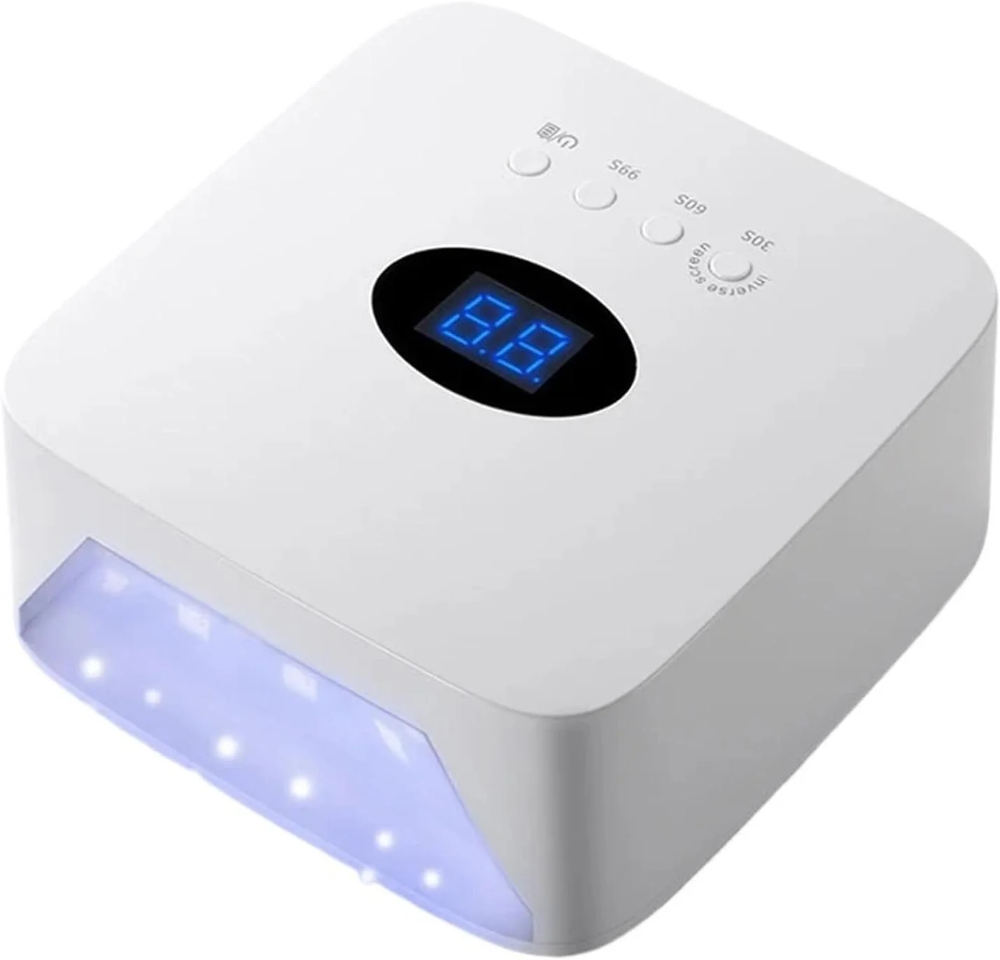 دستگاه خشک کن لاک ناخن UV با باتری داخلی 54 وات، قابل شارژ، حرفه ای، با صفحه نمایش لمسی LCD (رنگ: سفید S50)، SQ0208