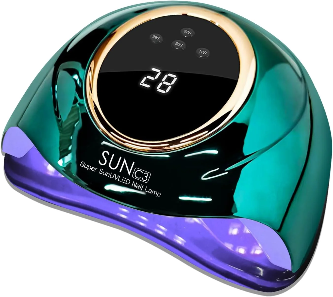 دستگاه خشک کن لاک ژل UV با توان 288 وات و 63 لامپ LED، دارای صفحه نمایش LCD، سنسور خودکار و 4 تنظیمات تایمر، مناسب برای استفاده حرفه ای