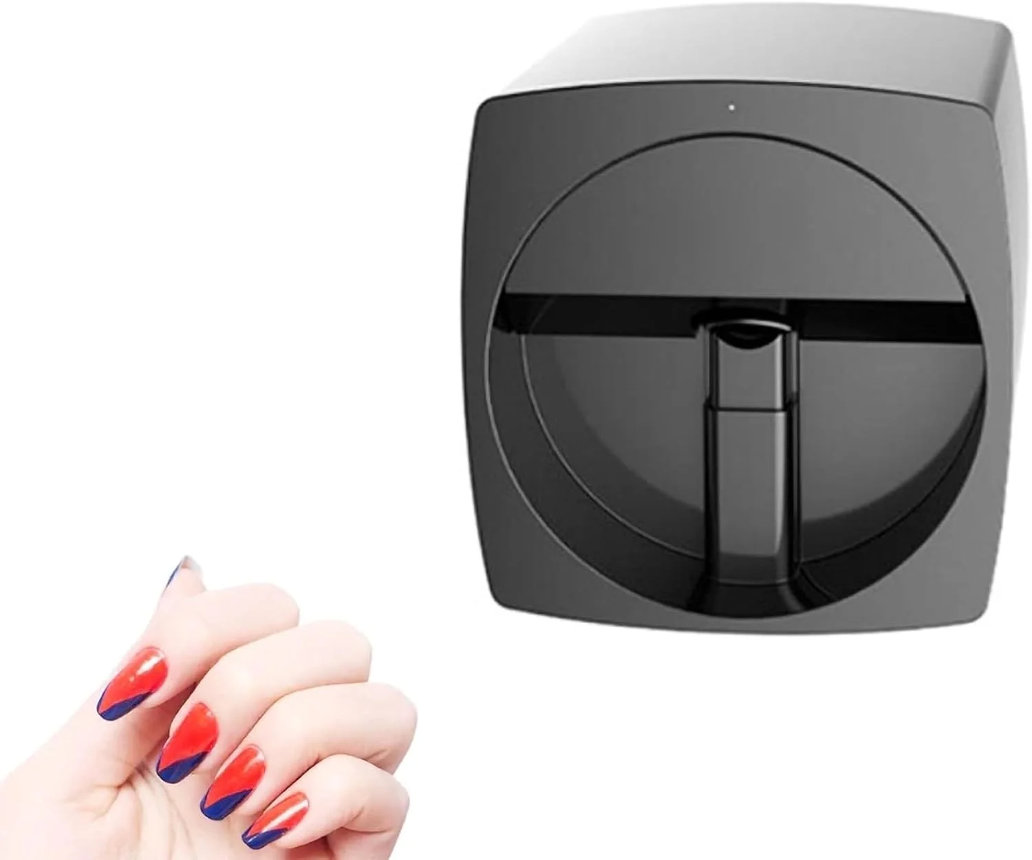 دستگاه چاپ ناخن چند منظوره قابل حمل، چاپگر دیجیتال موبایل طراحی ناخن، کنترل تلفن سیگنال وای فای بی سیم برای طراحی سالن هنر ناخن، مشکی