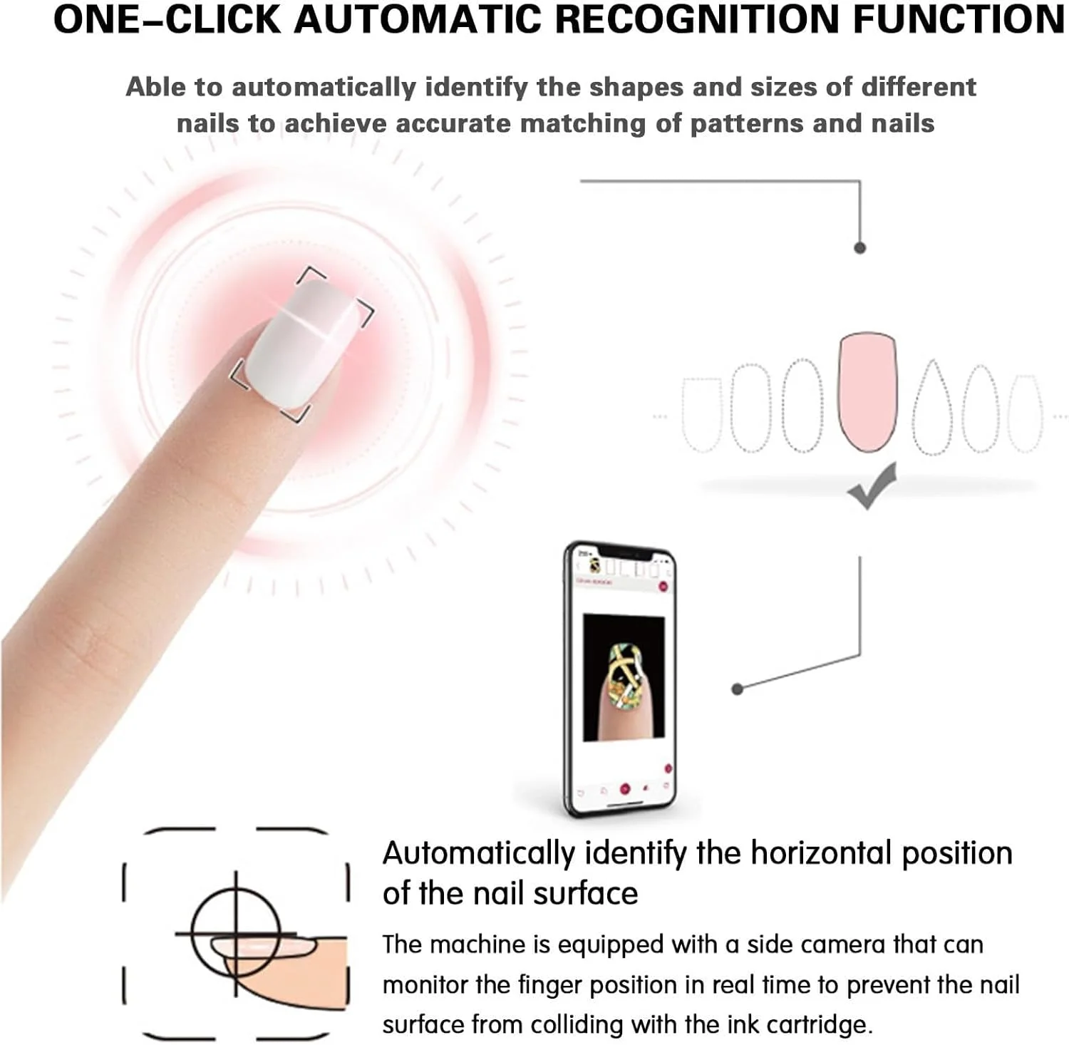 دستگاه چاپ ناخن دیجیتال موبایل، دستگاه چاپ هوشمند سه بعدی ناخن، پشتیبانی از وای فای DIY USB، شناسایی خودکار، رزولوشن بالا برای ناخن های خانگی دخترانه (رنگ: صورتی تیره) دستگاه چاپ ناخن دیجیتال موبایل، دستگاه چاپ هوشمند سه بعدی ناخن، پشتیبانی از وای فای DIY USB، شناسایی خودکار، رزولوشن بالا برای ناخن های خانگی دخترانه (رنگ: صورتی تیره)