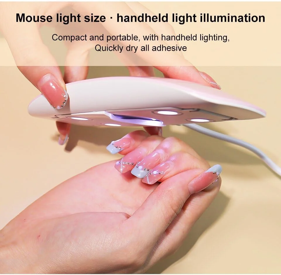 دستگاه خشک کن لاک ناخن مینی 6 وات، لامپ LED UV قابل حمل برای استفاده خانگی، مناسب خشک کردن لاک با کابل USB دستگاه خشک کن لاک ناخن مینی 6 وات، لامپ LED UV قابل حمل برای استفاده خانگی، مناسب خشک کردن لاک با کابل USB