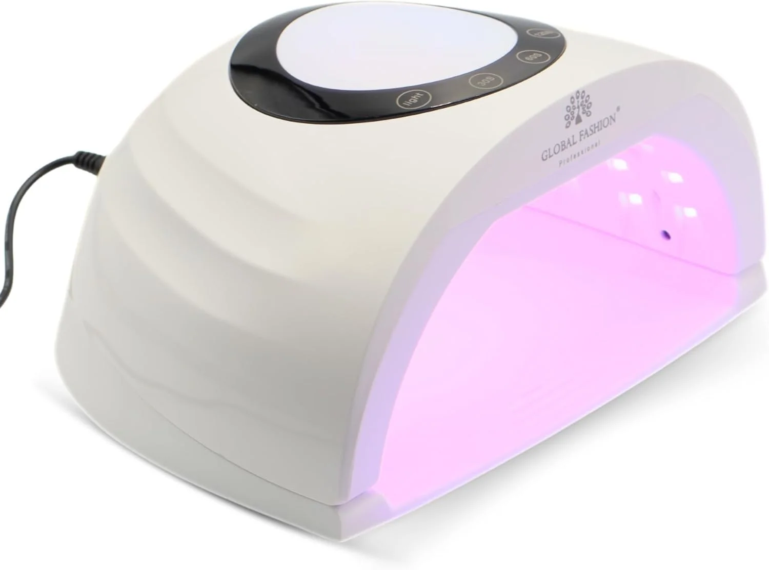 دستگاه خشک کن لاک ناخن UV/LED حرفه ای 2 در 1 گلوبال فشن - 288 وات، خشک کردن فوق العاده سریع، سنسور هوشمند، تنظیمات چندگانه تایمر، نتایج با کیفیت سالن در خانه - GF-D03 (سفید)