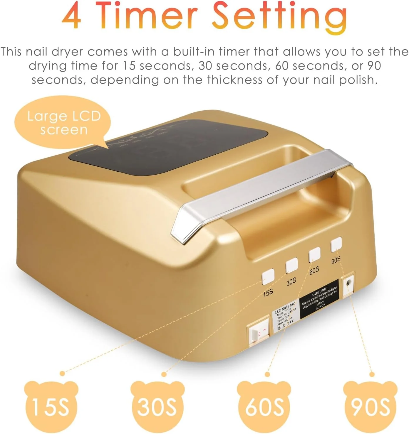 دستگاه خشک کن لاک ژل ناخن LED یو وی 72 وات Irovami با 4 تنظیمات تایمر و حسگر هوشمند، مناسب برای انواع لاک ژل