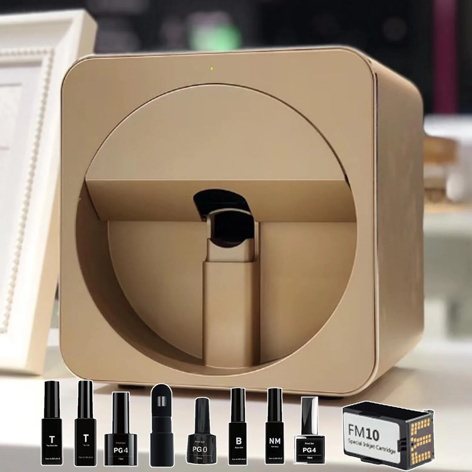 کیت چاپگر هوشمند ناخن، دستگاه چاپگر دیجیتال موبایل طرح ناخن، رزولوشن چاپ 2400 DPI / شناسایی خودکار / انجام آسان ناخن های زیبا در 20 ثانیه - مناسب برای سالن ناخن خانگی، سفید