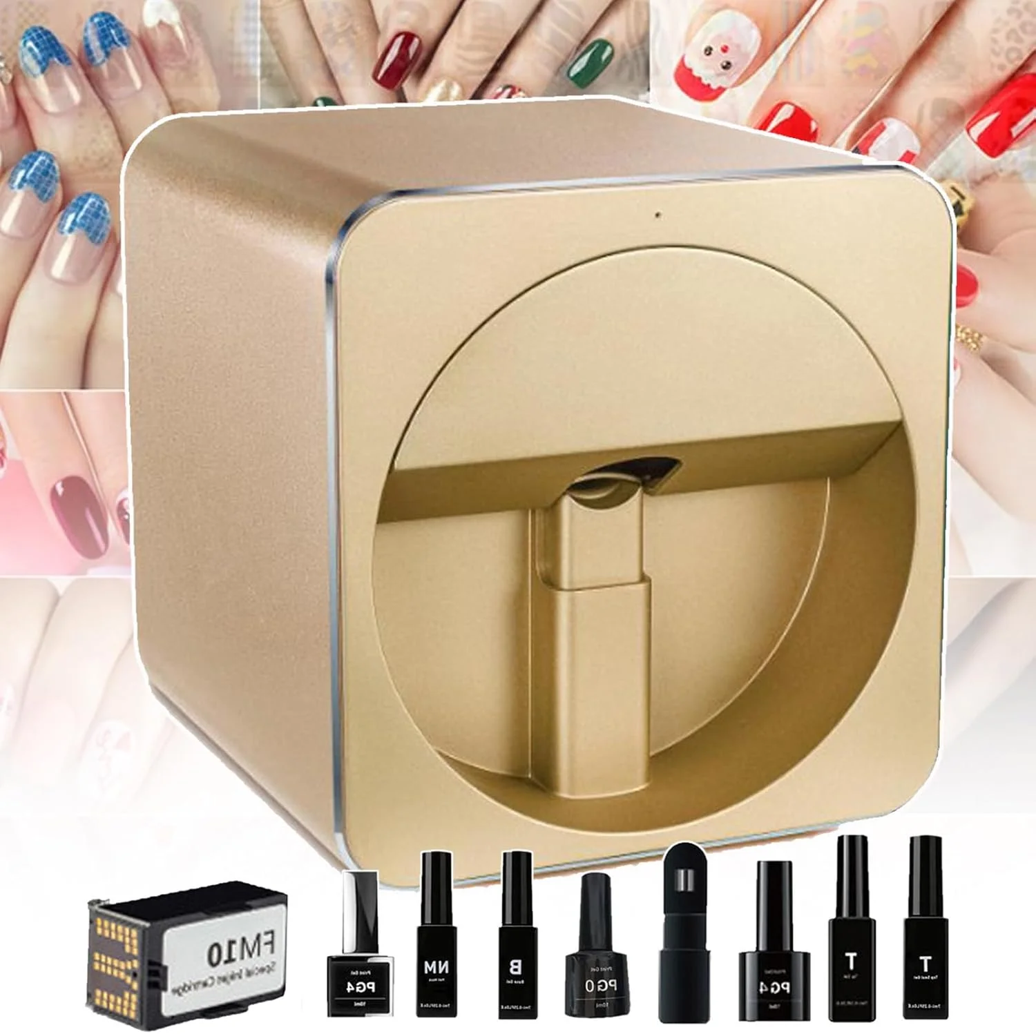 دستگاه چاپ ناخن دیجیتال اتوماتیک موبایل | دستگاه چاپ حرفه ای ناخن برای سالن ناخن | چاپگر هوشمند ناخن - پشتیبانی از Wifi/Diy/Usb، کنترل تلفن هوشمند، سفید