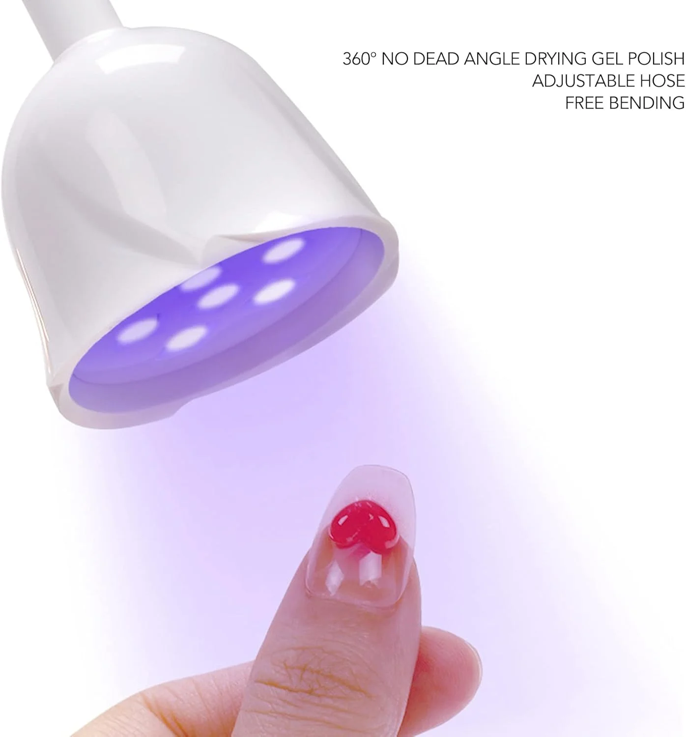 لامپ ناخن LED یو وی Cryfokt، دستگاه خشک کن ناخن چرخشی با نور ارتقا یافته 6 عدد منبع نور دوگانه 18 وات، دستگاه خشک کن ناخن قابل حمل گردن غازی، نور سریع خشک کننده ناخن برای مانیکور خانگی DIY