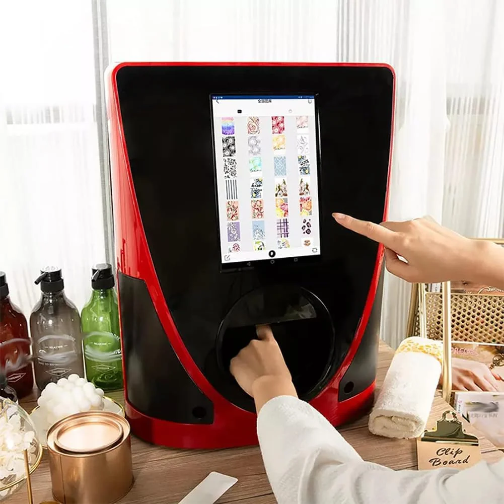 دستگاه چاپ هوشمند طرح ناخن، دستگاه چاپ خودکار سه بعدی ناخن، دستگاه چاپ فیلم ناخن با صفحه لمسی، مناسب برای کودکان/سالن ناخن/ناخن کاران/علاقه مندان به ناخن