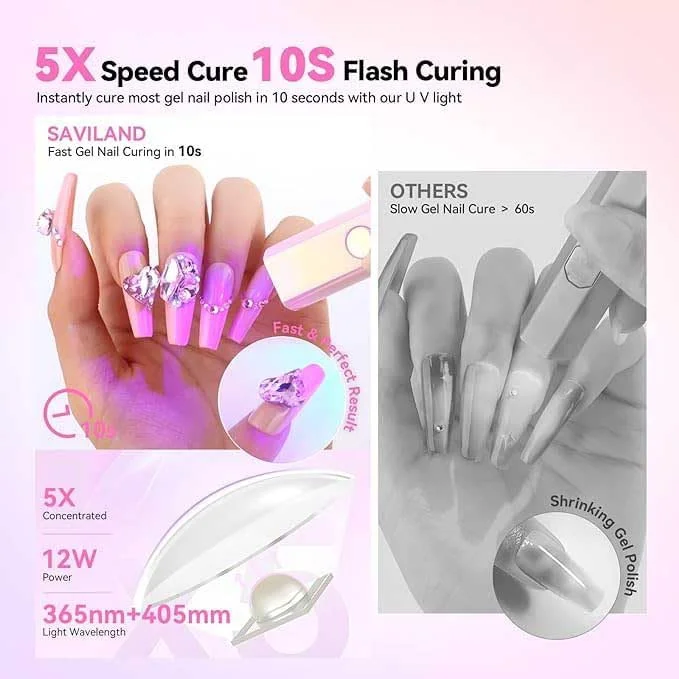 چراغ UV دستی ناخن Tazweeq، لامپ UV کوچک قابل حمل 12 واتی، لامپ LED ناخن، خشک کن ناخن قابل شارژ با صفحه نمایش LCD، مناسب برای استفاده خانگی و شخصی