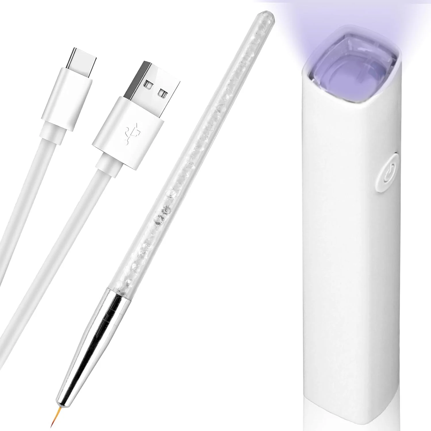 چراغ UV کوچک برای ناخن های ژلی، چراغ LED ناخن ژلی قابل شارژ USB برای محافظت از پوست، خشک کن لاک ژل، چسب ناخن، استیکر و طراحی ناخن با قلم طراحی ناخن، هدیه برای خانم ها