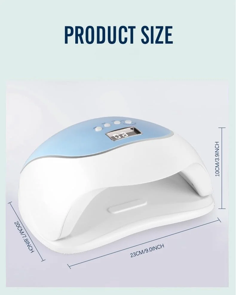 دستگاه خشک کن لاک ناخن سالنی حرفه ای UV LED قابل حمل و شارژی، آبی