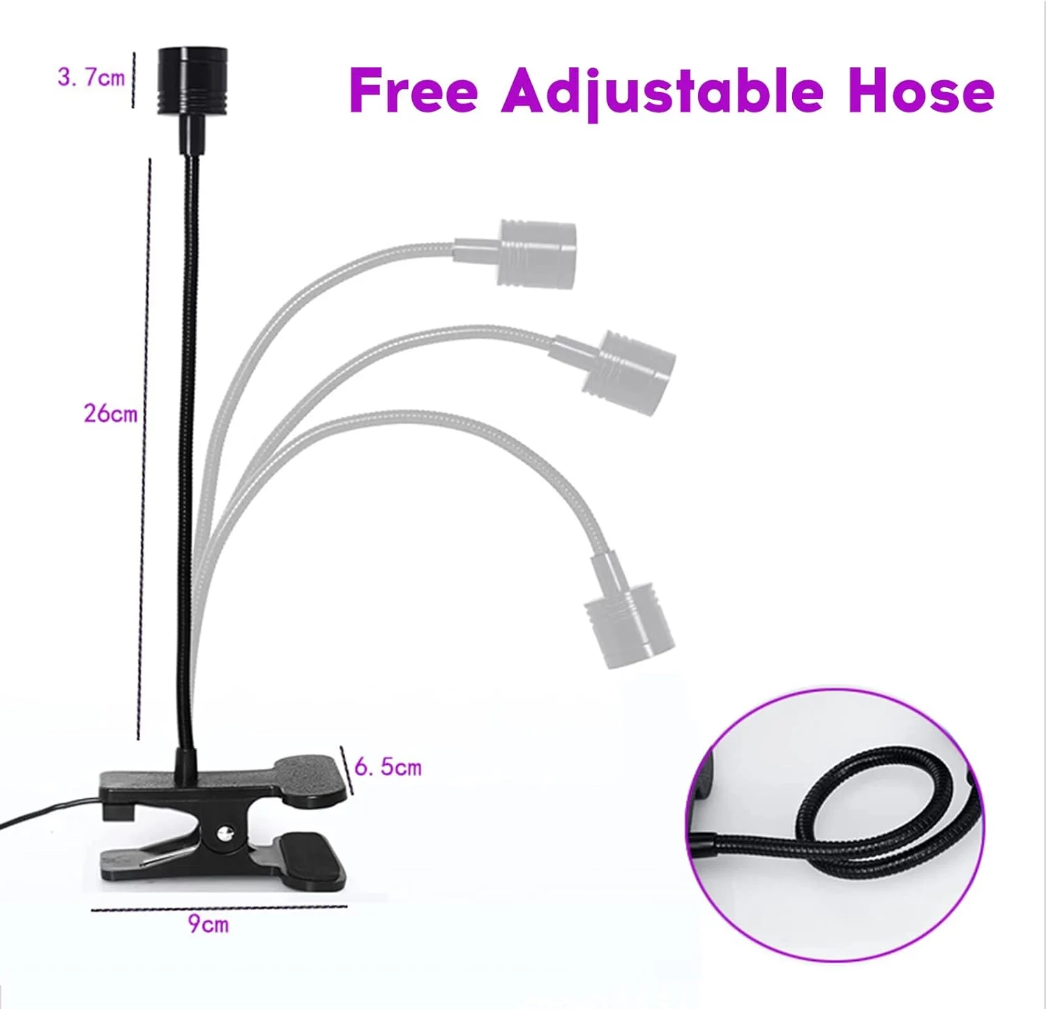 لامپ UV ناخن HELEMIY، خشک کن ناخن، گیره چراغ رومیزی انعطاف پذیر برای مانیکور ناخن، دستگاه زمان بندی ژل UV