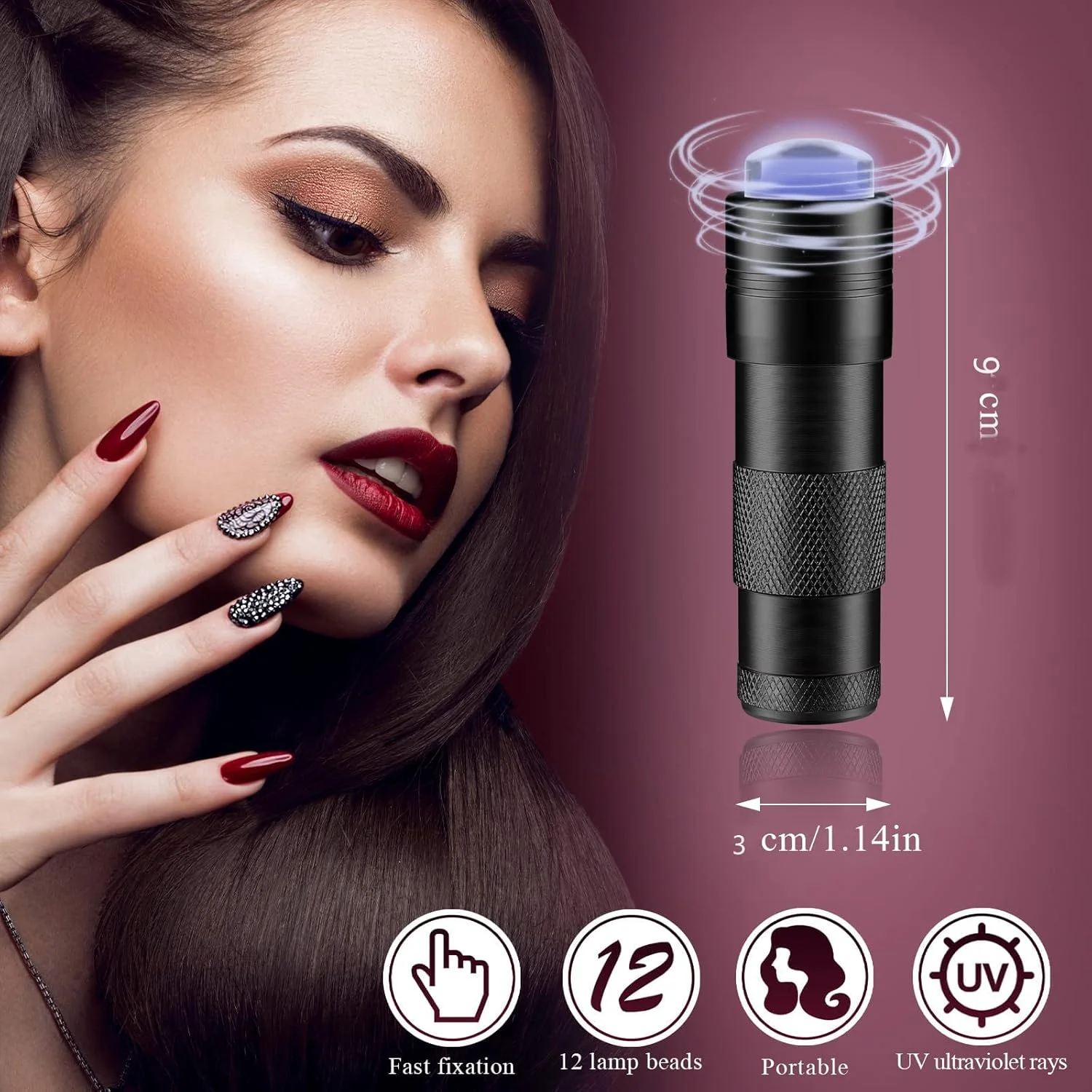 دستگاه خشک کن لاک ناخن UV KASTWAVE برای خشک کردن لاک ژل با چراغ قوه مینی UV LED سیلیکونی ژله ای شفاف ابزار طراحی ناخن چراغ ناخن دستی کیت طراحی ناخن فرانسوی (مشکی) 2 عدد دستگاه خشک کن لاک ناخن UV KASTWAVE برای خشک کردن لاک ژل با چراغ قوه مینی UV LED سیلیکونی ژله ای شفاف ابزار طراحی ناخن چراغ ناخن دستی کیت طراحی ناخن فرانسوی (مشکی) 2 عدد