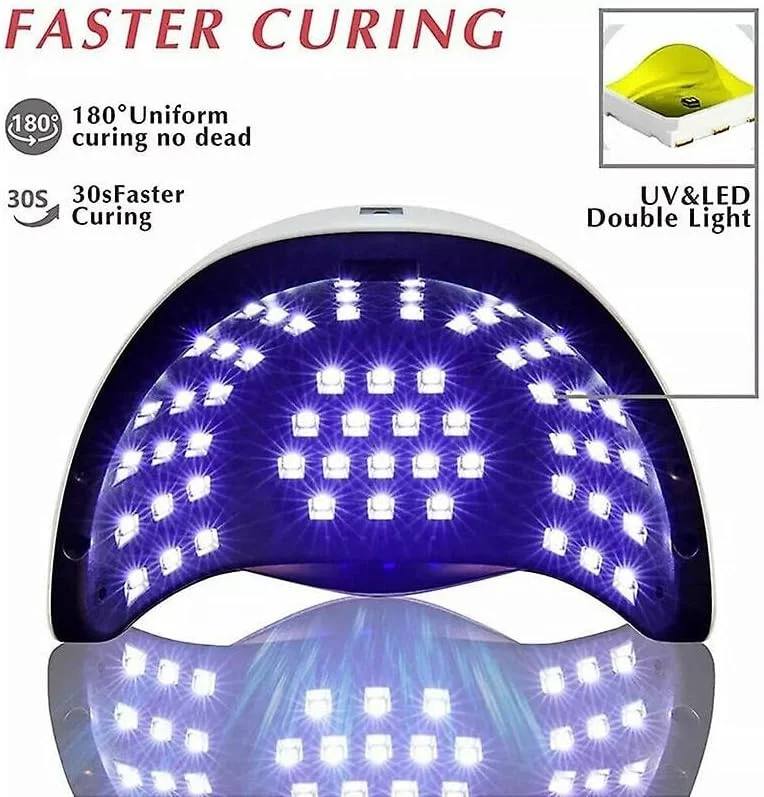 دستگاه خشک کن لاک ناخن ال ای دی UV مدل HELEMIY 360w با 57 لامپ ال ای دی، 4 تایمر، حسگر حرکتی، عملکرد حافظه و قابلیت جدا شدن مناسب برای انواع لاک ژل، مناسب منزل و سالن، 66 ال ای دی 300 وات