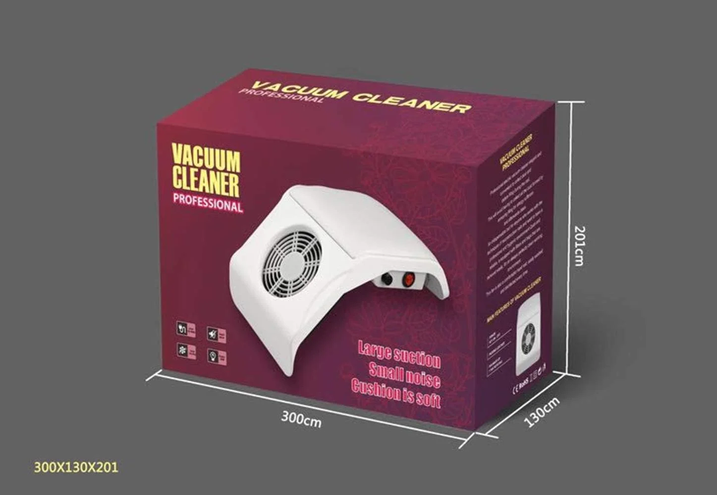 دستگاه جمع کننده گرد و غبار ناخن برقی با مکش و سرعت قابل تنظیم، فن تمیز کننده ناخن، ابزار و تجهیزات مانیکور با 2 کیسه جمع آوری گرد و غبار، صورتی