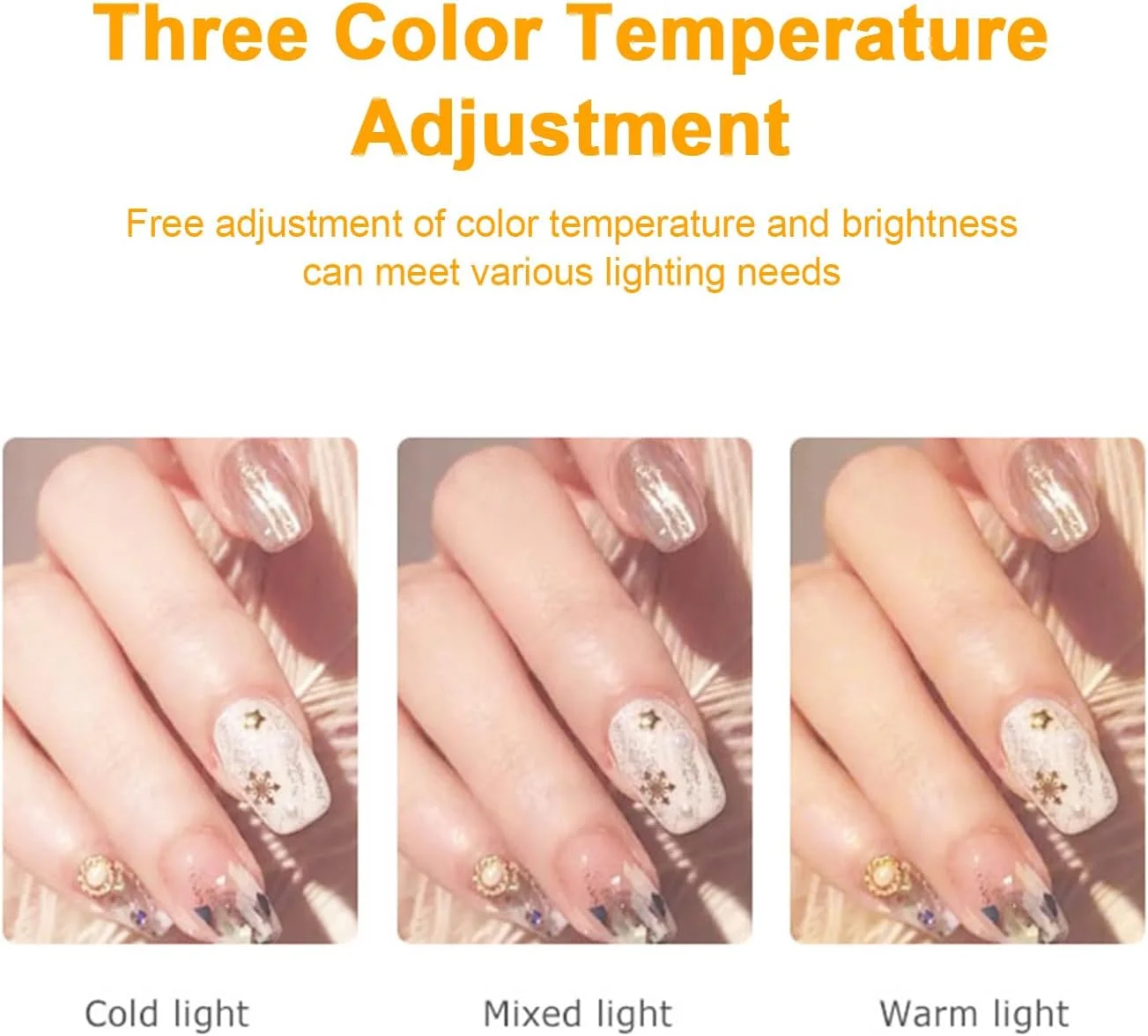 چراغ زیبایی هلال ماه موریلیان برای ناخن، تاتو و گلدوزی، با قابلیت تنظیم 10 سطح روشنایی و 3 سطح دمای رنگ، چراغ رومیزی برای ناخن و زیبایی