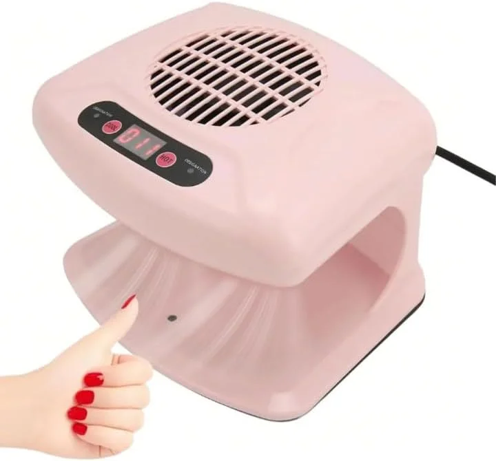 خشک کن ناخن، دارای حالت های هوای سرد و گرم، حسگر مادون قرمز ایمنی، توان 300 وات برای لاک ناخن و پودر دیپینگ