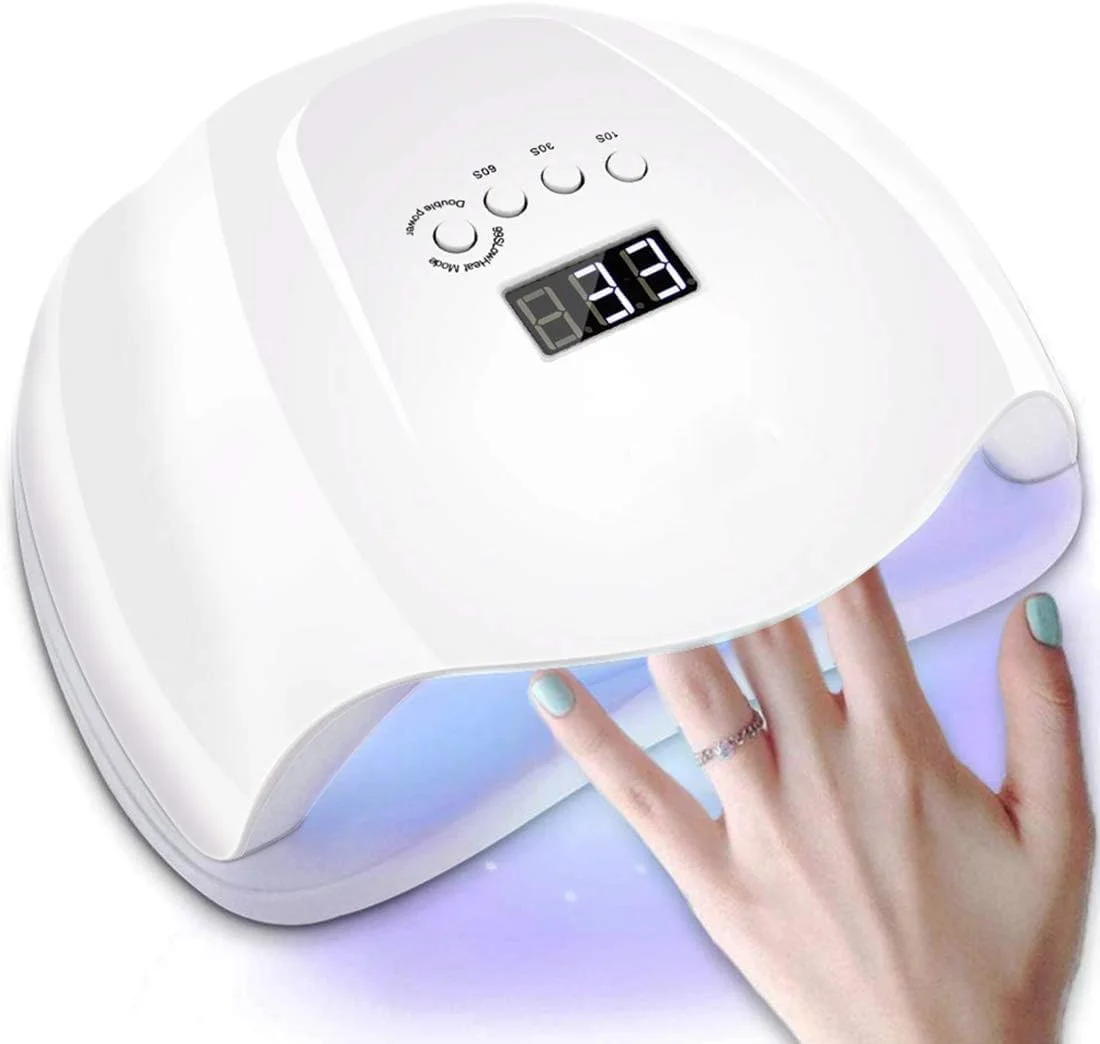 دستگاه خشک کن لاک ژل حرفه ای SAFENHAND، لامپ UV 54 وات برای مانیکور و پدیکور، سفید