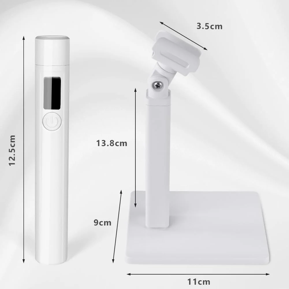 چراغ ال ای دی یو وی کوچک LOPHE، چراغ ال ای دی یو وی 3 وات کوچک با نگهدارنده، چراغ ناخن یو اس بی قابل حمل با نمایشگر دیجیتال، چراغ های یو وی برای لاک ژل، DIY، سالن خانگی (سفید)