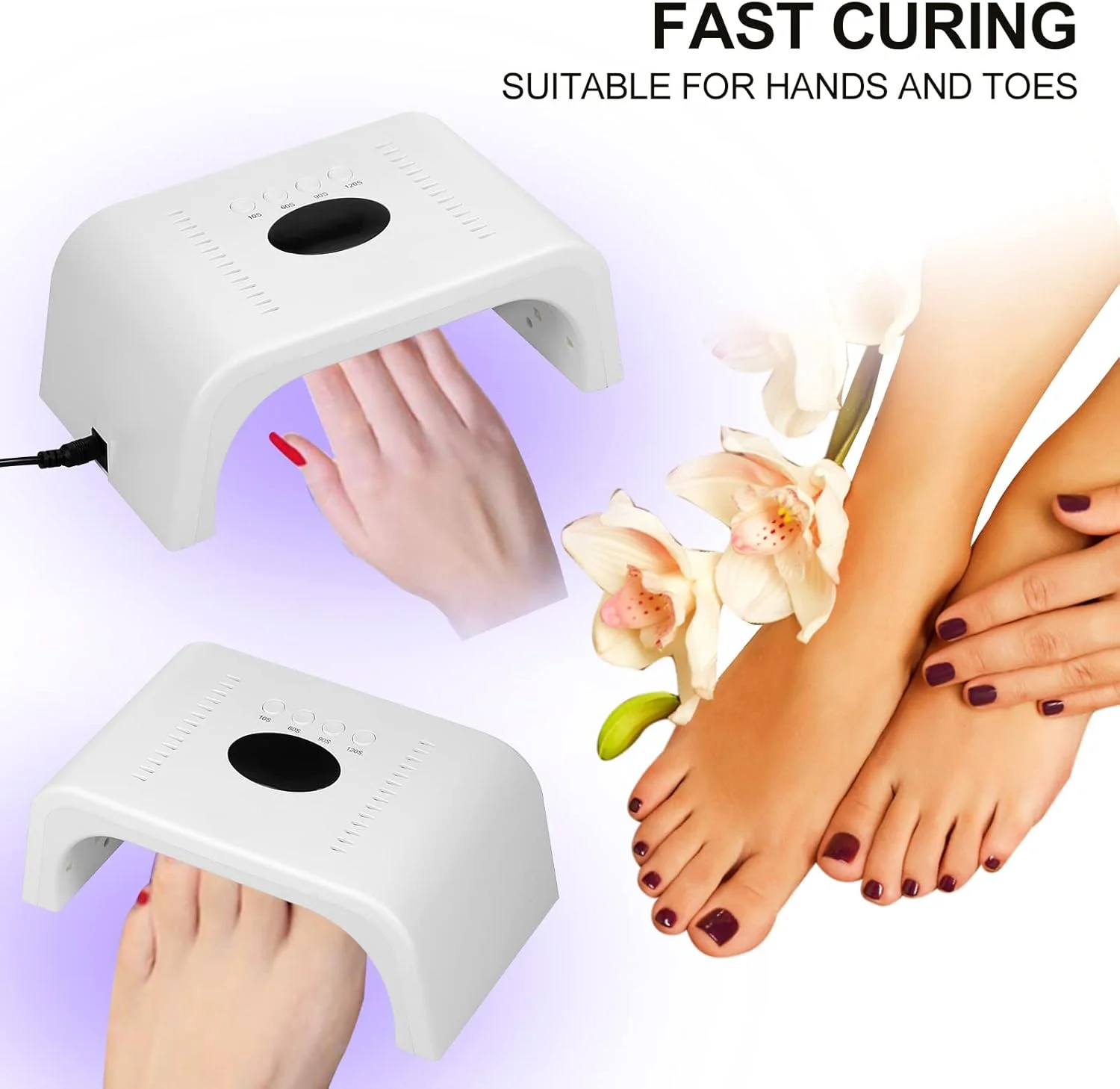 لامپ خشک کن ناخن LED فرابنفش لابیموس با نمایشگر LED و 4 تایمر، خشک کننده سریع ناخن برای ناخن های دست و پا، ابزار مانیکور DIY