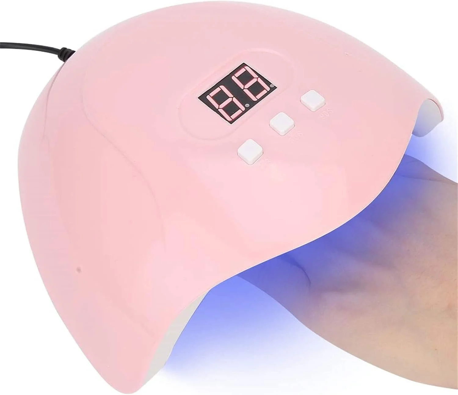 دستگاه خشک کن لاک ناخن UV/LED دو کاره Brunson - 48 وات، خشک کردن بدون درد، سنسور خودکار، منبع نور دوگانه، 24 LED، عملکرد طولانی مدت، تایمر دیجیتال - SUN5 (صورتی)