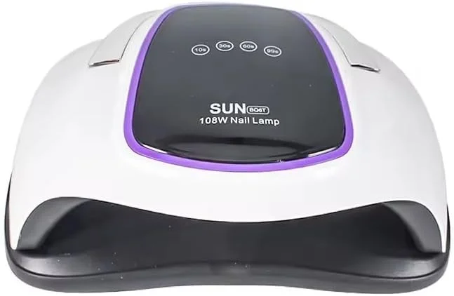 دستگاه خشک کن لاک ژل ناخن UV LED برونسون 108 وات، دستگاه خشک کن سریع لاک ژل حرفه ای با کیفیت سالن، دارای 4 تایمر و صفحه نمایش لمسی LCD بزرگ برای ناخن های دست و پا