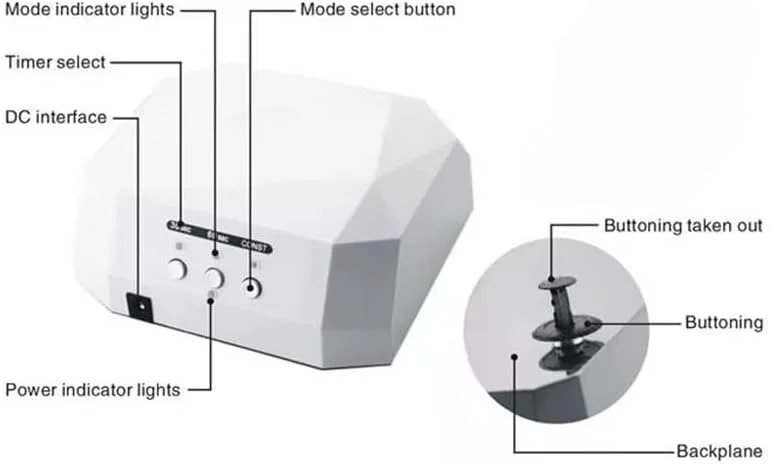 دستگاه خشک کن لاک ناخن UV LED برانسون 36 وات، طراحی الماس مناسب برای خشک کردن لاک ژل و ابزار طراحی ناخن