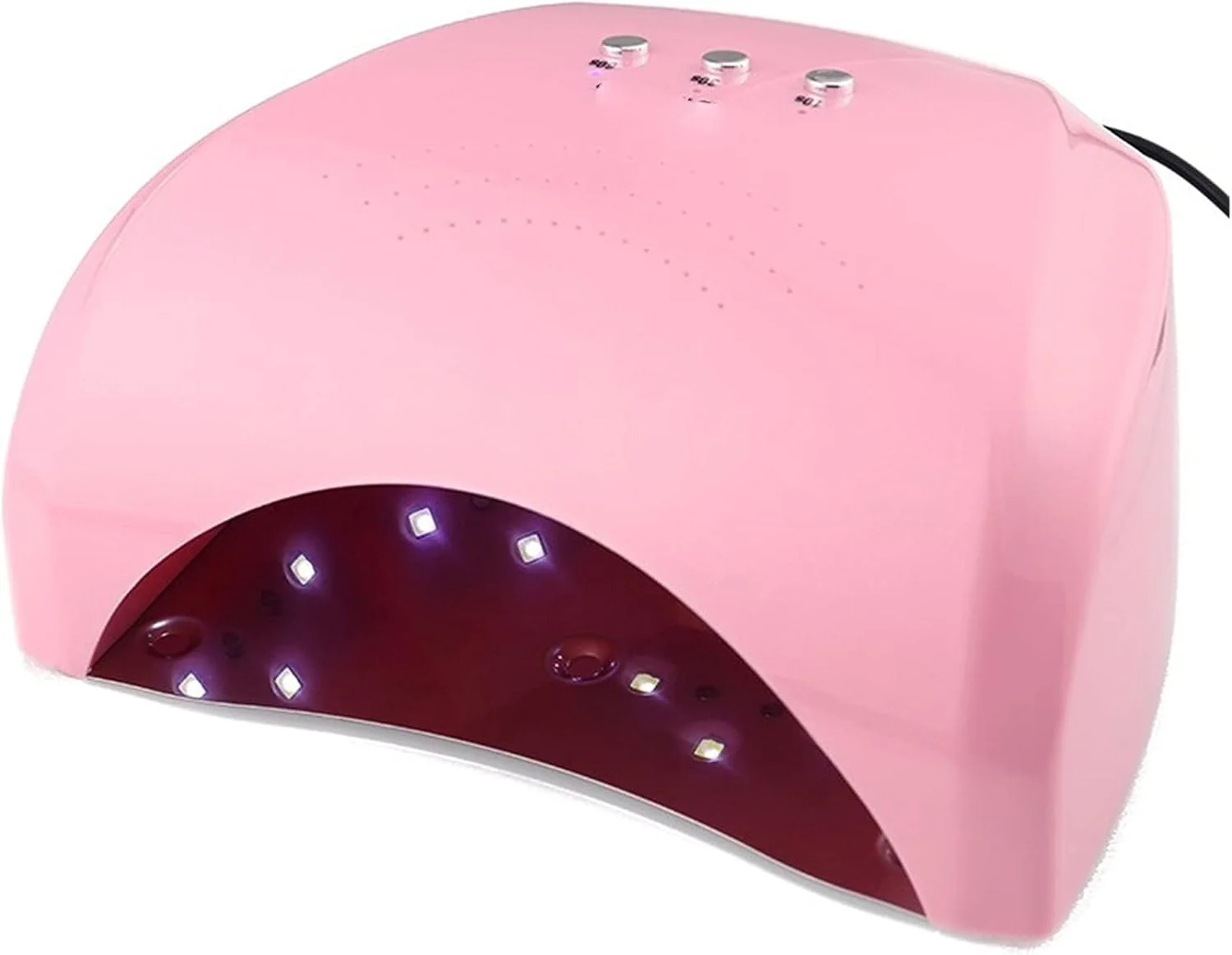 دستگاه خشک کن لاک ناخن 36 وات نور سفید LED UV برای ناخن، دستگاه مانیکور، خشک کردن سریع لاک ژل ناخن، ابزار طراحی ناخن (صورتی)