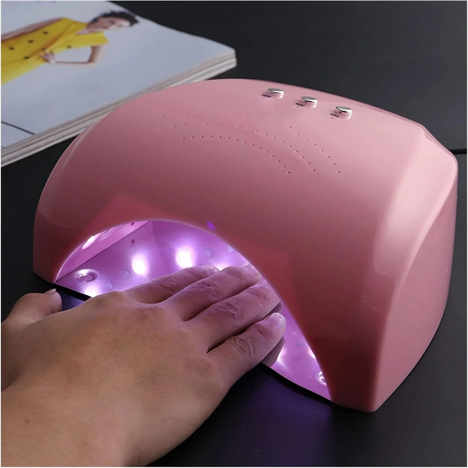دستگاه خشک کن لاک ناخن 36 وات نور سفید LED UV برای ناخن، دستگاه مانیکور، خشک کردن سریع لاک ژل ناخن، ابزار طراحی ناخن (صورتی) دستگاه خشک کن لاک ناخن 36 وات نور سفید LED UV برای ناخن، دستگاه مانیکور، خشک کردن سریع لاک ژل ناخن، ابزار طراحی ناخن (صورتی)