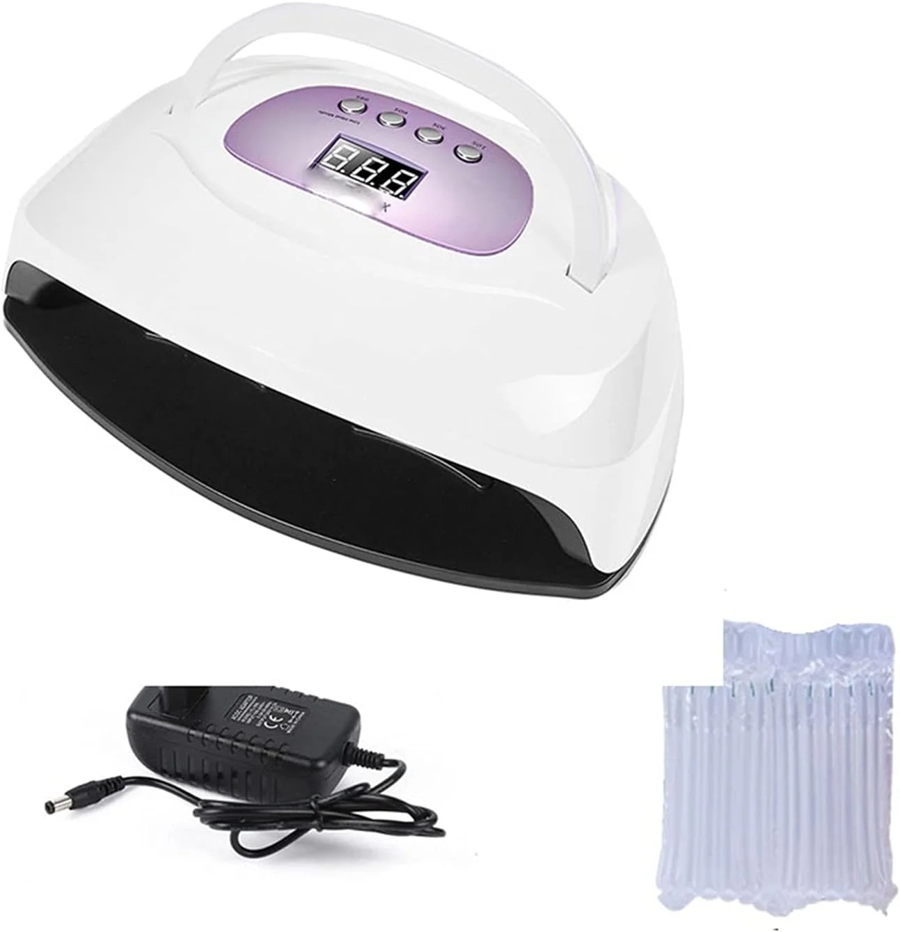 دستگاه خشک کن لاک ناخن LED با صفحه نمایش LCD و حسگر لمسی 114W/150W/80W UV LED مناسب برای انواع لاک ژل (بنفش)