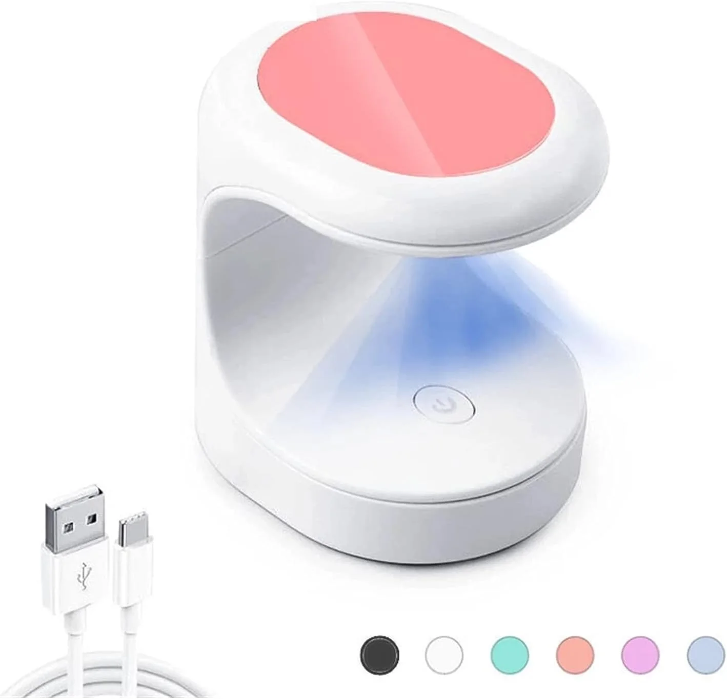 دستگاه خشک کن لاک ناخن LED یو وی، 5 عدد مینی خشک کن ناخن، دستگاه مانیکور، ابزار طراحی ناخن تک انگشتی، لاک ژل 16 وات، ابزار مانیکور (آبی)