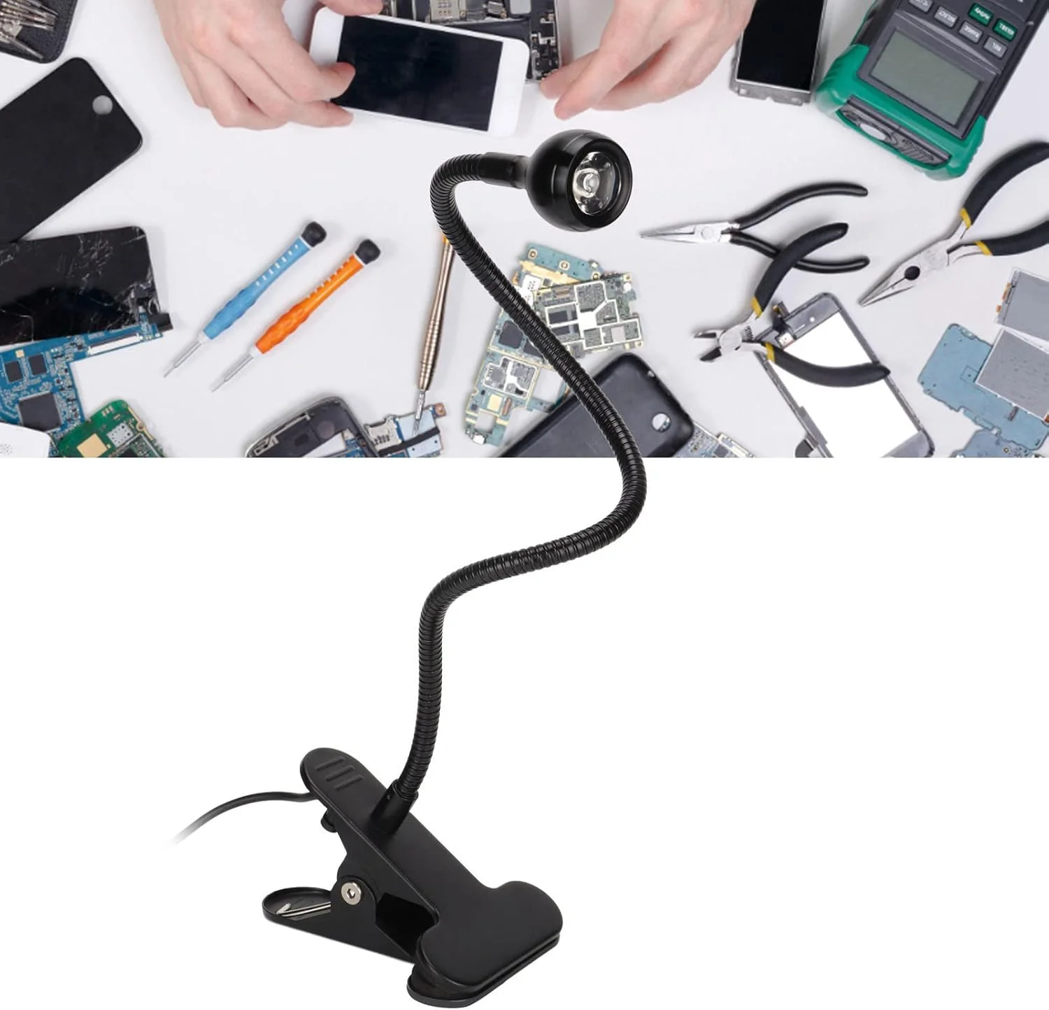 چراغ خشک کننده چسب UV، نور LED فرابنفش 3 وات 5 ولت با تغذیه USB با طول موج 395 نانومتر برای تشخیص لکه ادرار حیوانات خانگی، خشک کردن رزین، ابزار تعمیر تلفن همراه چاپ سه بعدی، اتصال و پخش، با گردن غازی 8 میلی متری