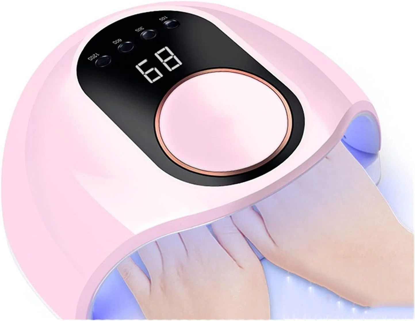 دستگاه خشک کن لاک ناخن 80 وات با قدرت بالا، لامپ ال ای دی یو وی برای انواع لاک ژل، چراغ خشک کننده ال ای دی برای ناخن ها، ابزار مانیکور ناخن (80 وات صورتی)