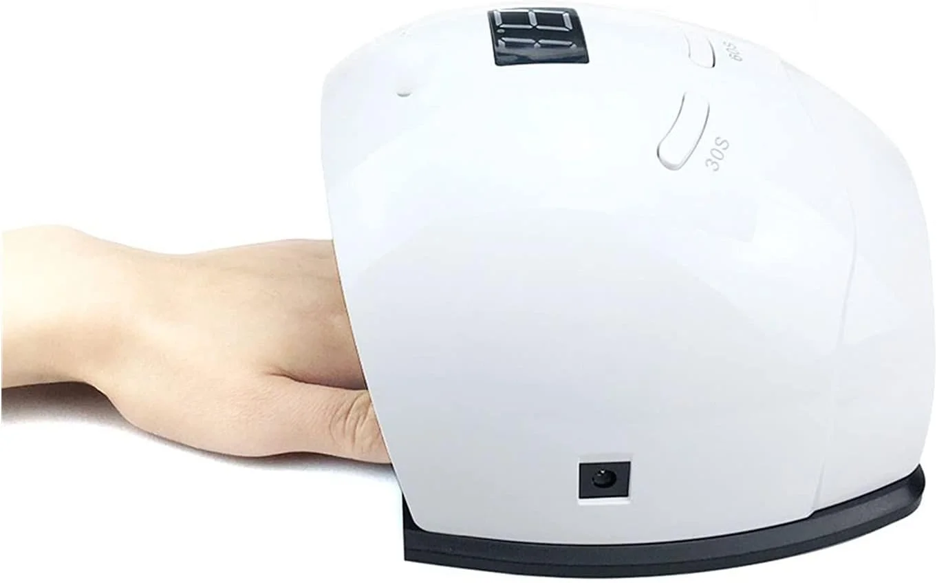 دستگاه خشک کن لاک ناخن UV LED، 72 وات/48 وات، دارای 30 LED برای خشک کردن لاک ژل، دارای سنسور و کف پایه برای استفاده پا، ابزار طراحی ناخن