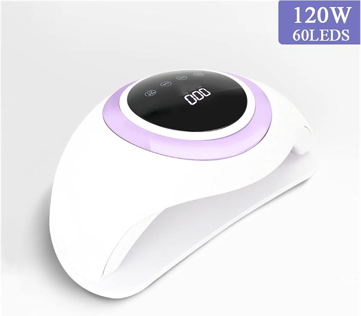 دستگاه خشک کن لاک ناخن UV LED 120 وات، دستگاه هوشمند مانیکور مناسب برای خشک کردن لاک ژل، دارای تایمر 10/30/60/99 ثانیه و سنسور اتوماتیک (رزگلد)