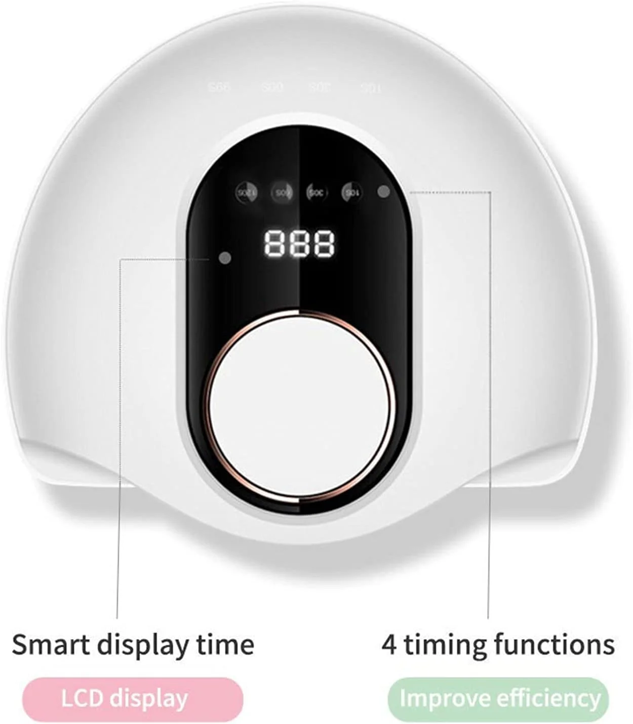 دستگاه خشک کن لاک ناخن 80 وات با قدرت بالا، لامپ ال ای دی یو وی برای انواع لاک ژل، چراغ خشک کننده ال ای دی برای ناخن ها، ابزار مانیکور ناخن (80 وات صورتی)