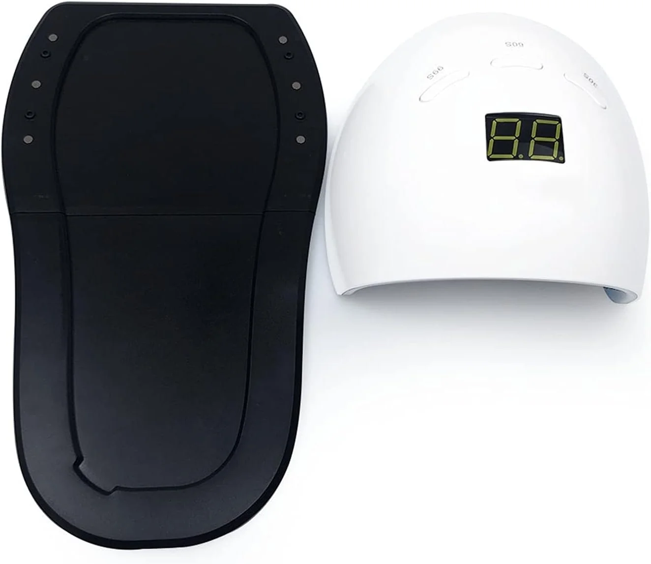 دستگاه خشک کن لاک ناخن UV LED، 72 وات/48 وات، دارای 30 LED برای خشک کردن لاک ژل، دارای سنسور و کف پایه برای استفاده پا، ابزار طراحی ناخن