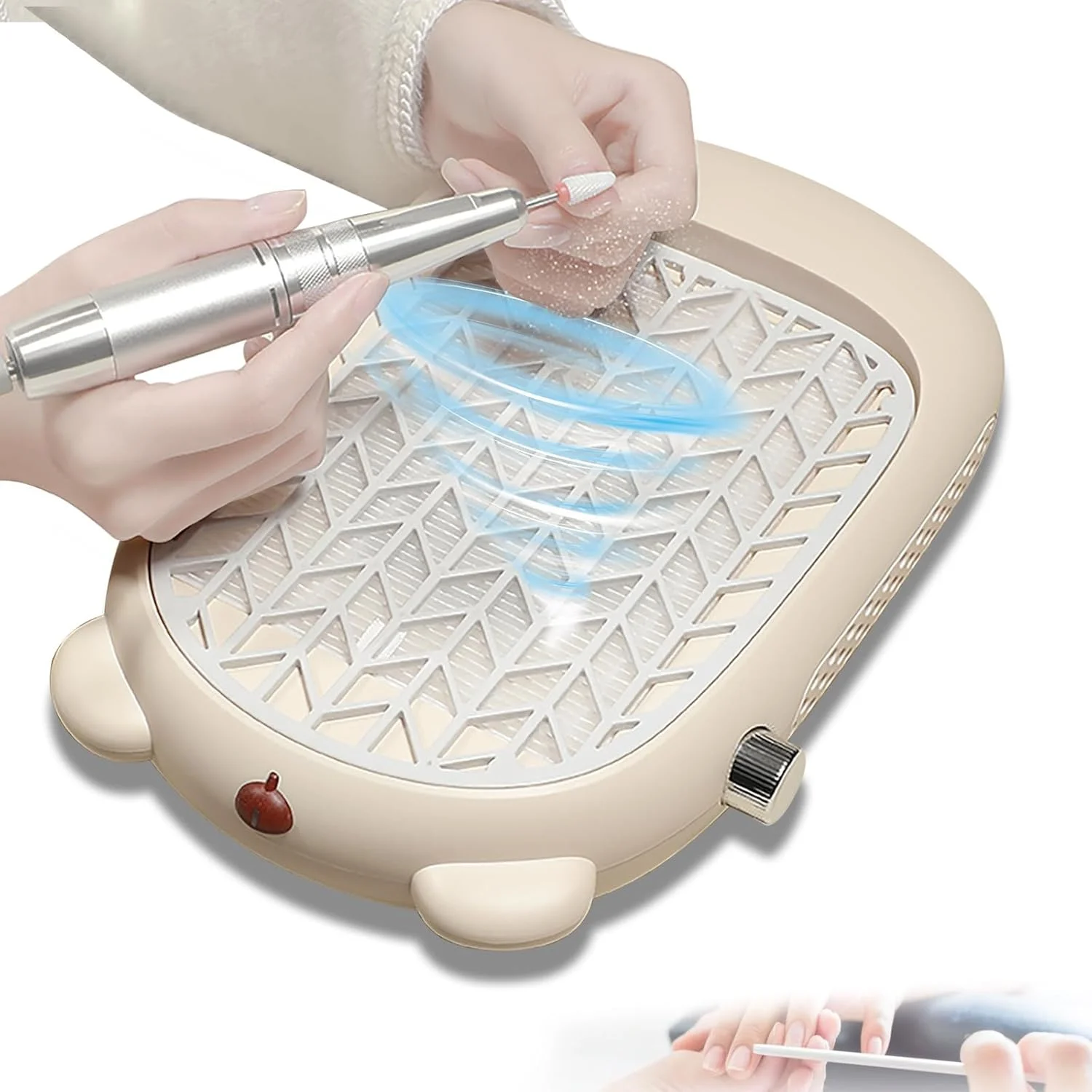 دستگاه جمع کننده گرد و غبار ناخن VoOqo، قابل شارژ، تمیز کننده قابل حمل گرد و غبار ناخن اکریلیک، فن مکنده قابل تنظیم حرفه ای 40000 دور در دقیقه، کم صدا، مکش قوی