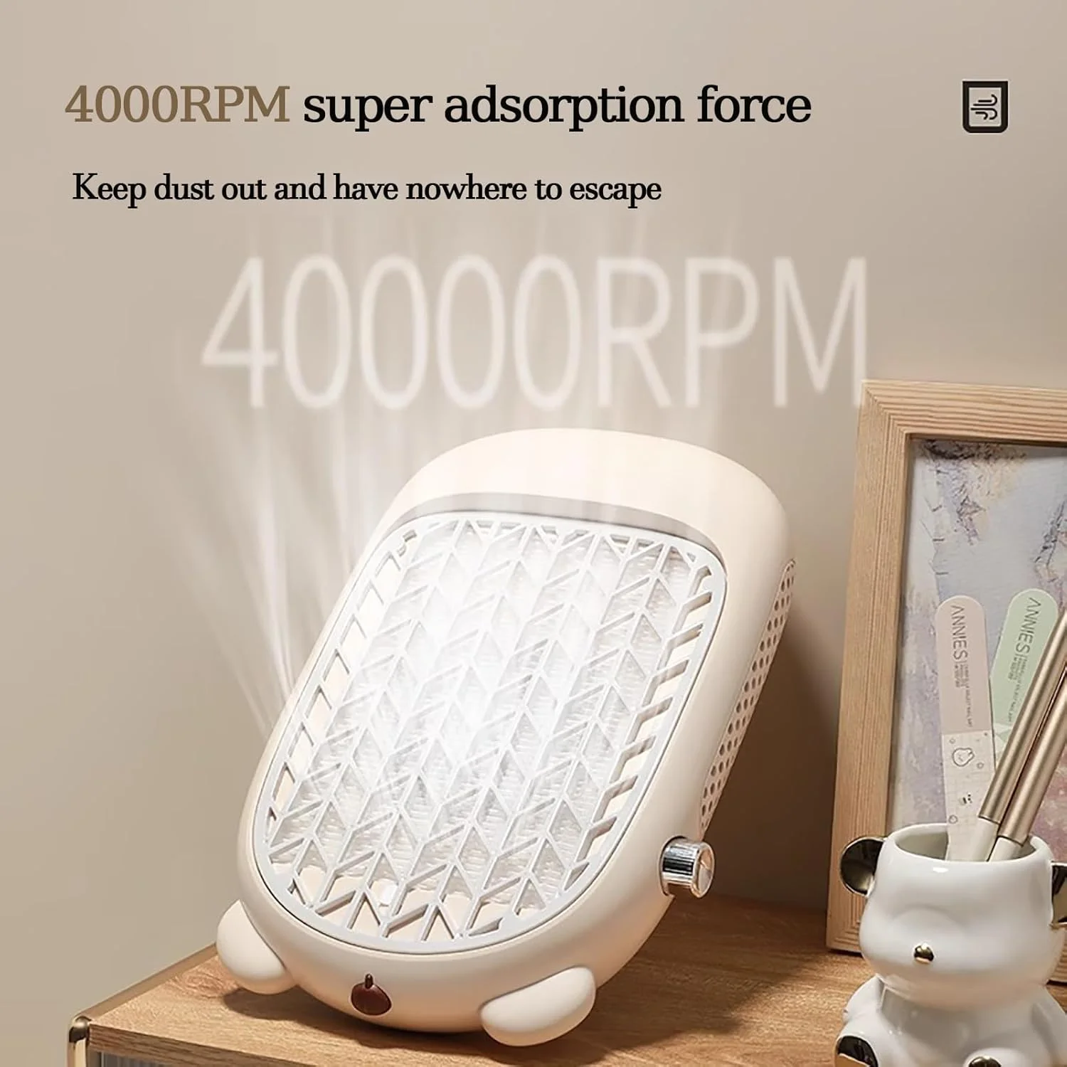 دستگاه جمع کننده گرد و غبار ناخن VoOqo، قابل شارژ، تمیز کننده قابل حمل گرد و غبار ناخن اکریلیک، فن مکنده قابل تنظیم حرفه ای 40000 دور در دقیقه، کم صدا، مکش قوی